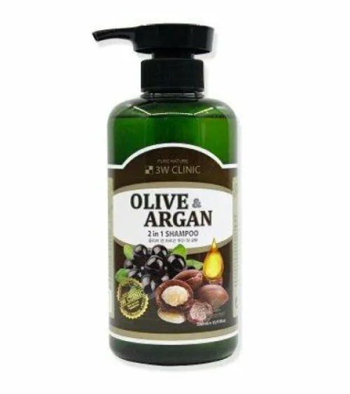 Шампунь для волос "Олива и Аргановое масло" 3W CLINIC, 500мл